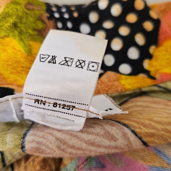 Bali Collection Beaded Womens Shirt OS Oversize Collared Button Up Colorful 80s - Picture 12 of 12